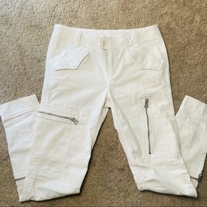 Ralph Lauren White Cargo Straight Jeans W/ Pockets